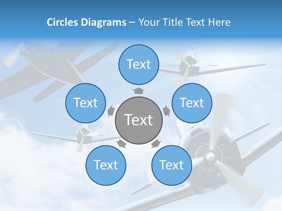 Airplane Illustration Old Timer PowerPoint Template