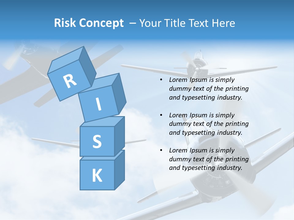 Airplane Illustration Old Timer PowerPoint Template