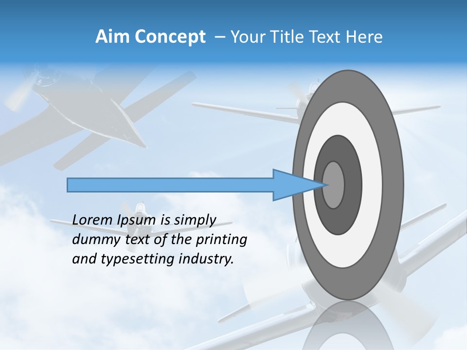 Airplane Illustration Old Timer PowerPoint Template