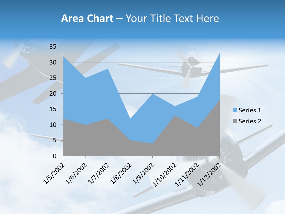 Airplane Illustration Old Timer PowerPoint Template