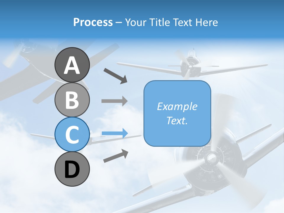 Airplane Illustration Old Timer PowerPoint Template