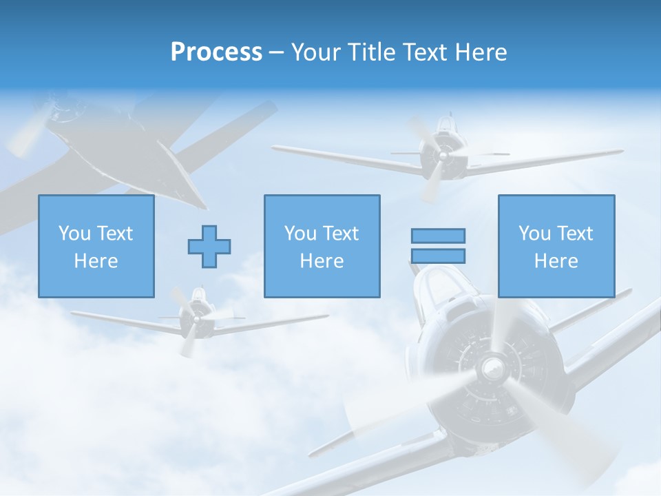 Airplane Illustration Old Timer PowerPoint Template