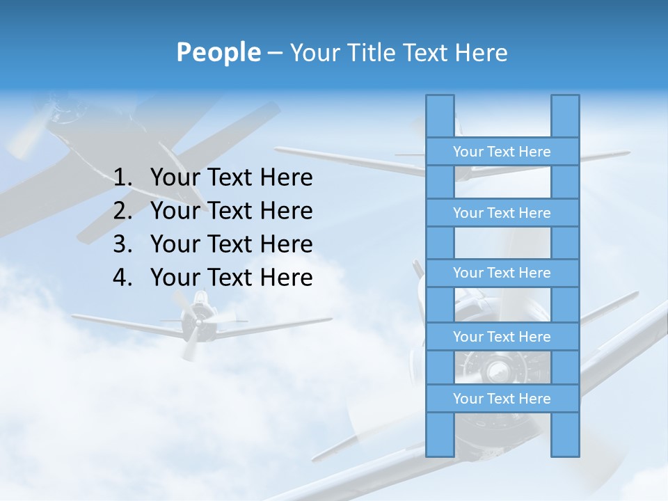 Airplane Illustration Old Timer PowerPoint Template