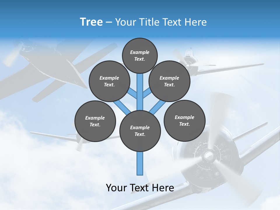 Airplane Illustration Old Timer PowerPoint Template