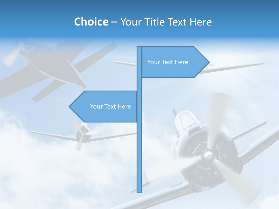 Airplane Illustration Old Timer PowerPoint Template