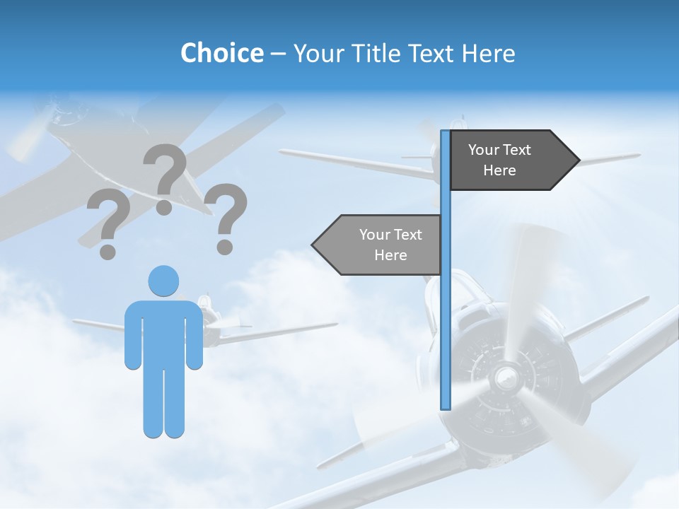 Airplane Illustration Old Timer PowerPoint Template