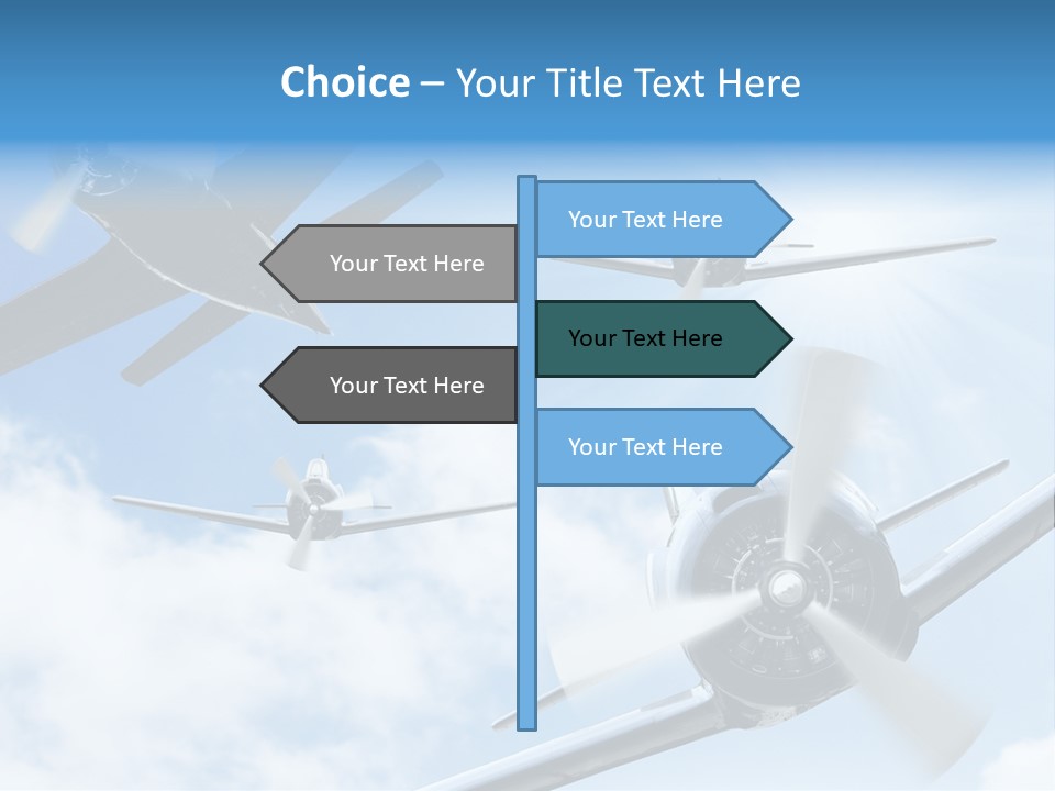 Airplane Illustration Old Timer PowerPoint Template
