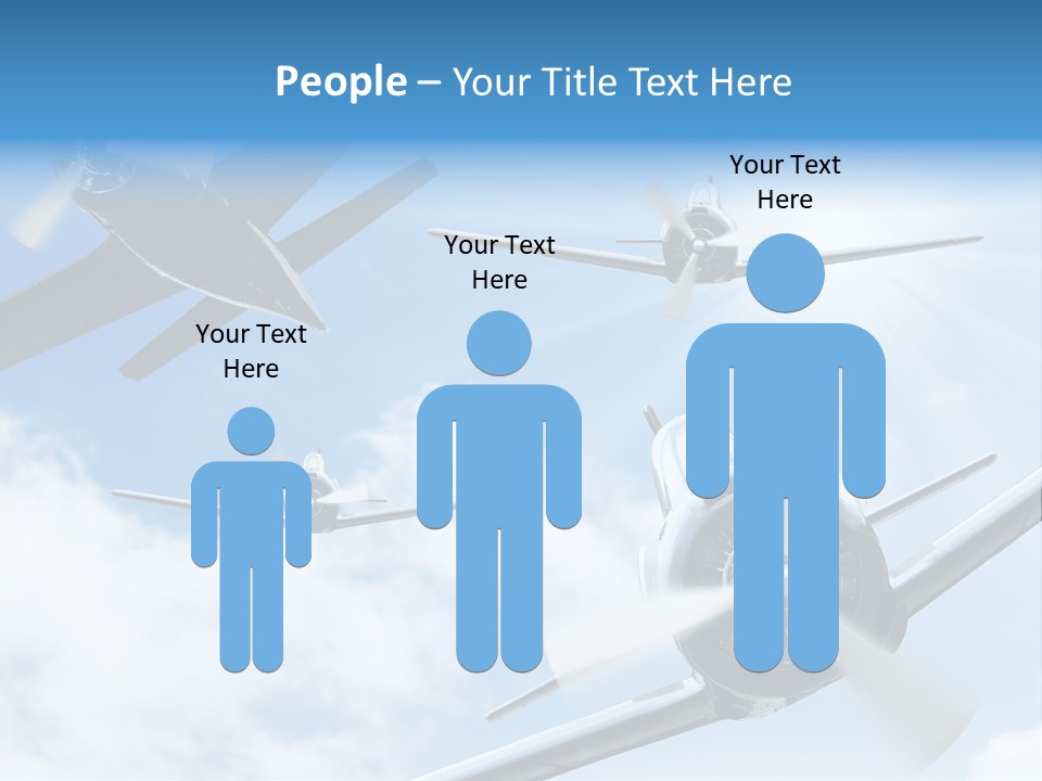 Airplane Illustration Old Timer PowerPoint Template