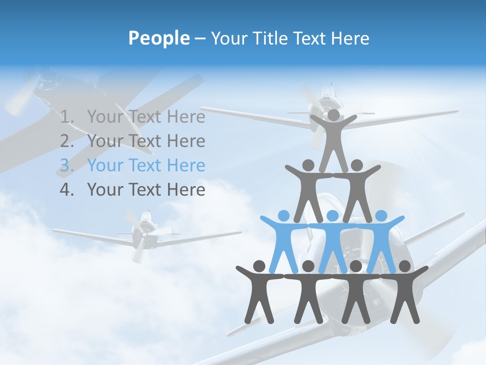 Airplane Illustration Old Timer PowerPoint Template