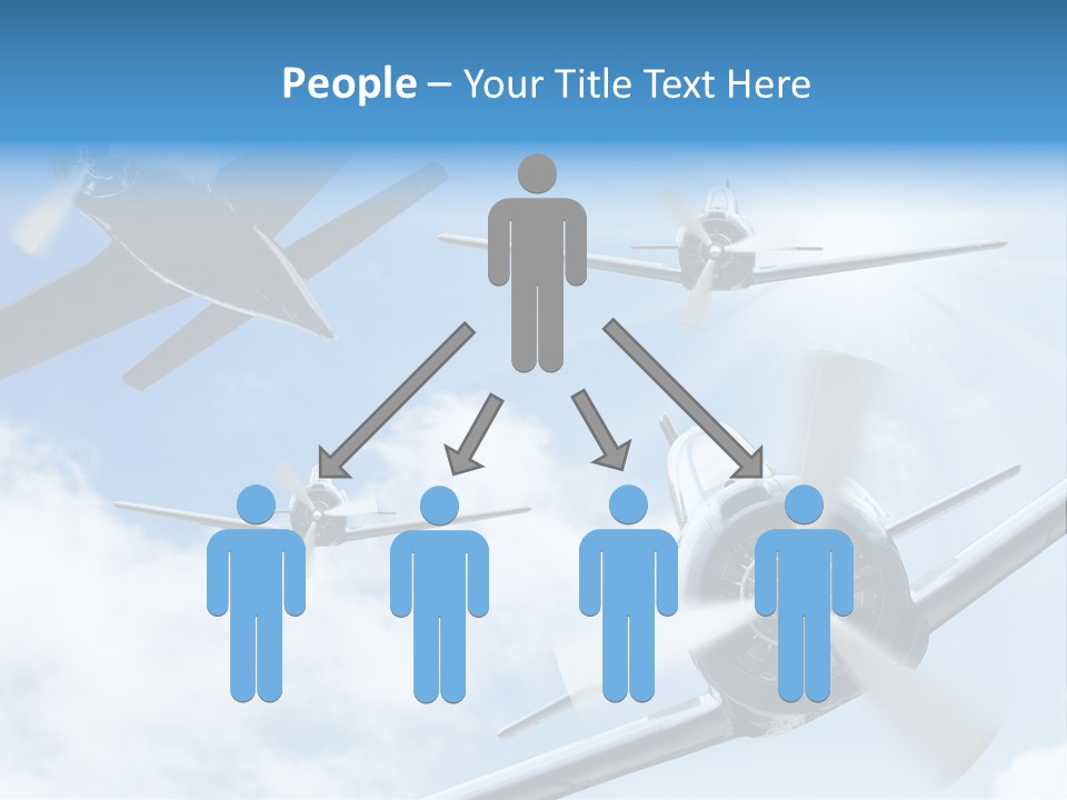 Airplane Illustration Old Timer PowerPoint Template