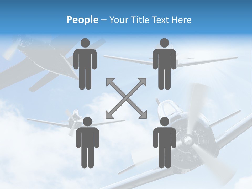 Airplane Illustration Old Timer PowerPoint Template