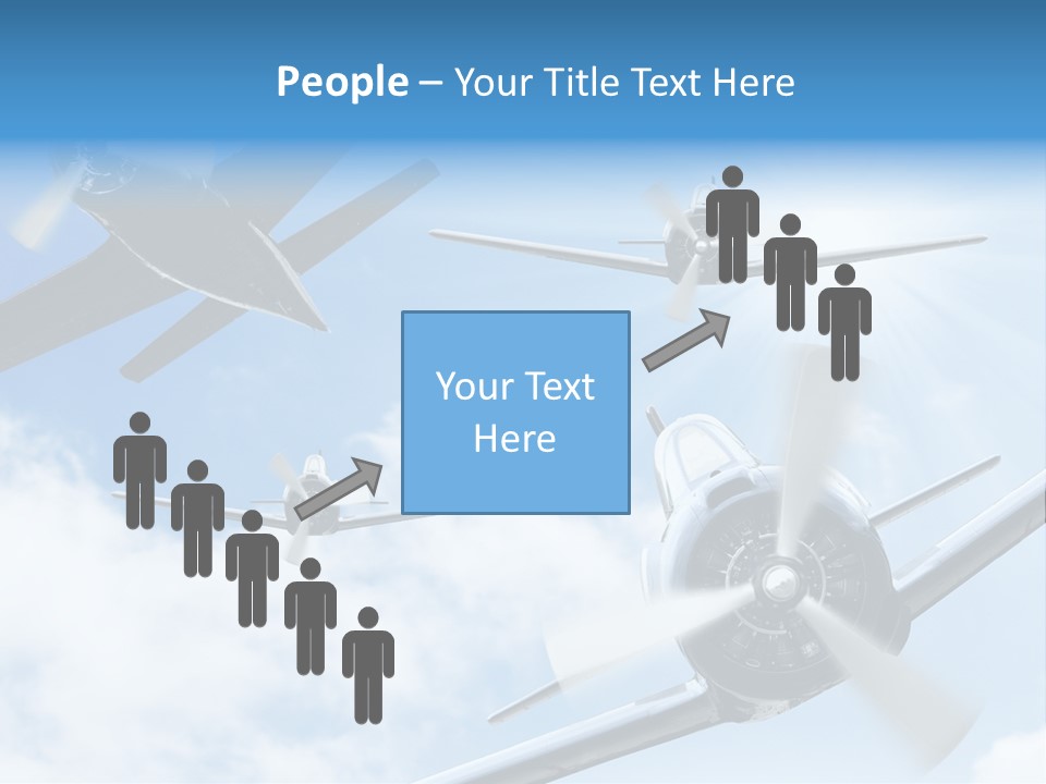Airplane Illustration Old Timer PowerPoint Template