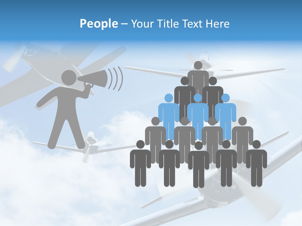 Airplane Illustration Old Timer PowerPoint Template