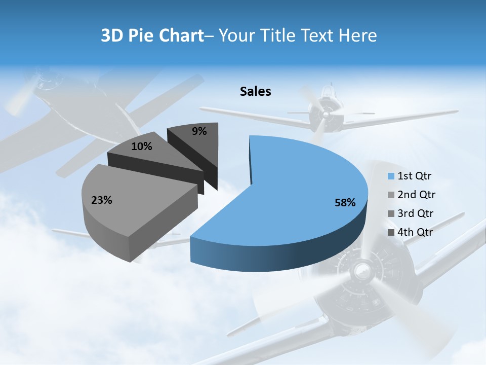 Airplane Illustration Old Timer PowerPoint Template
