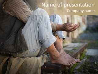 Beggar Trash Drunkeness PowerPoint Template