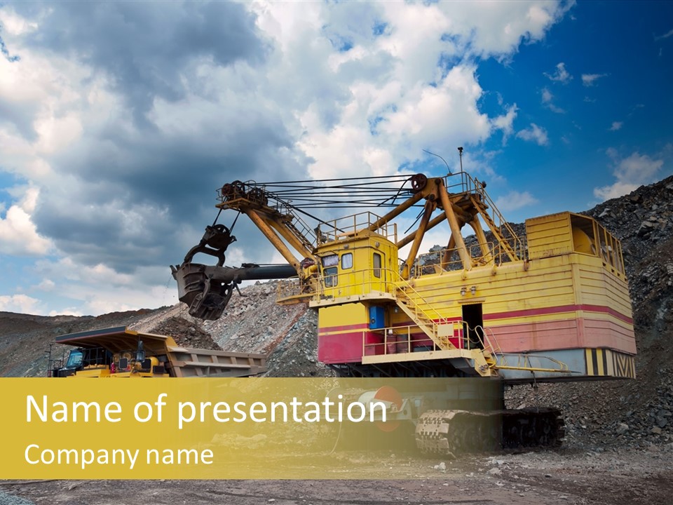 Mine Dig Image PowerPoint Template