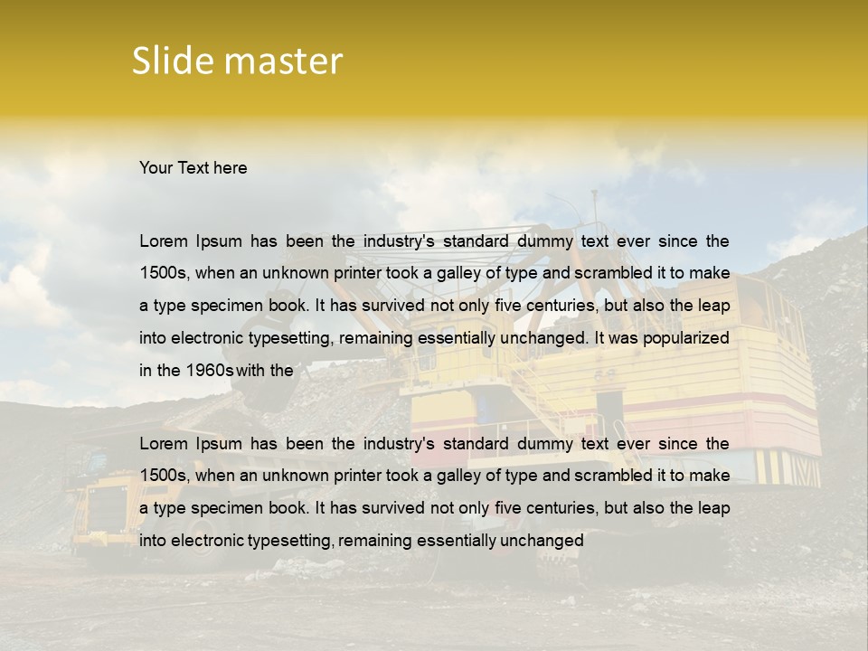 Mine Dig Image PowerPoint Template