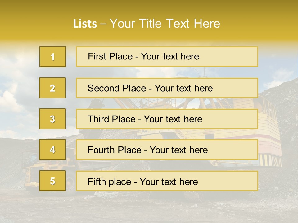 Mine Dig Image PowerPoint Template