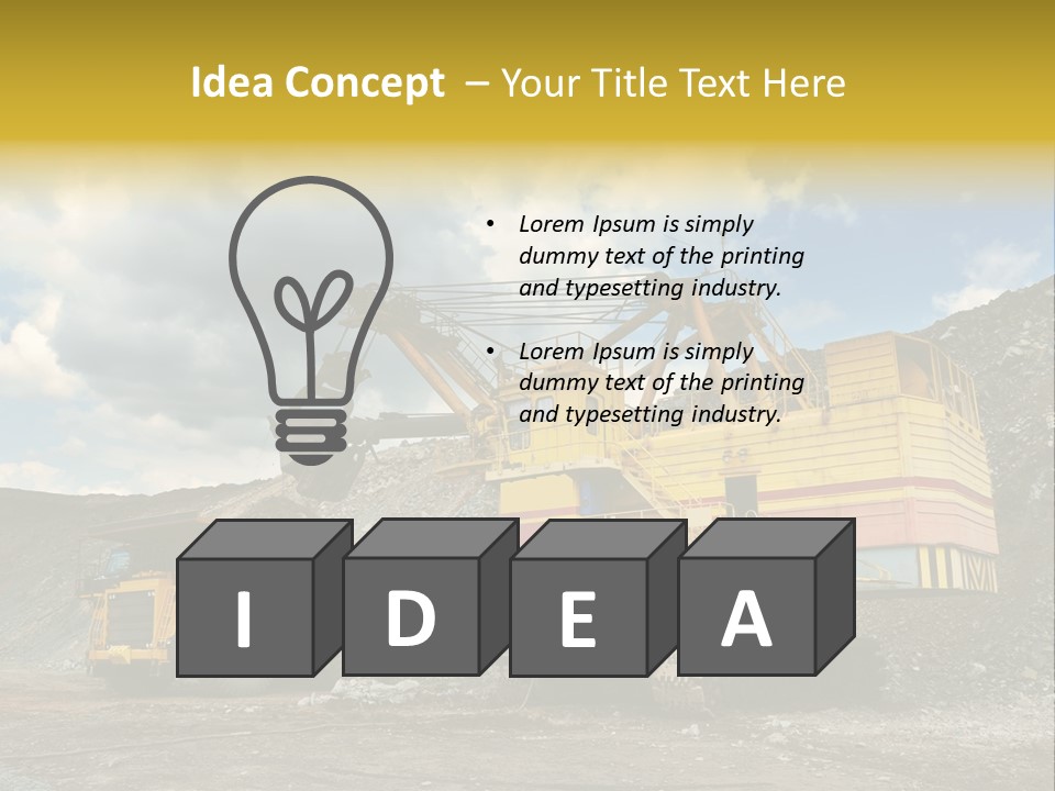 Mine Dig Image PowerPoint Template