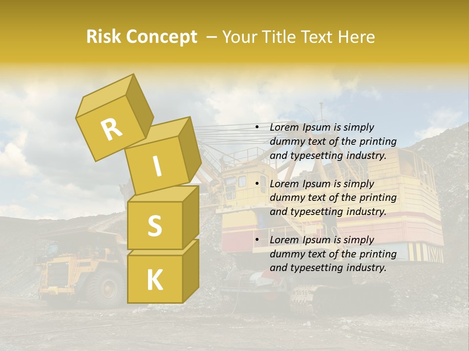 Mine Dig Image PowerPoint Template