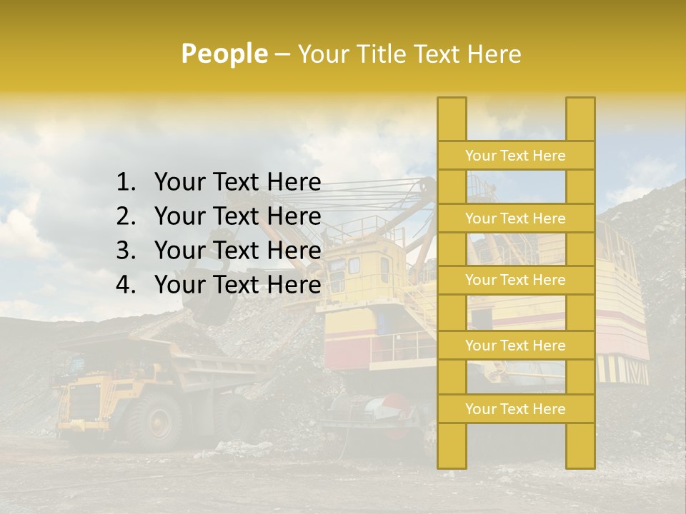 Mine Dig Image PowerPoint Template