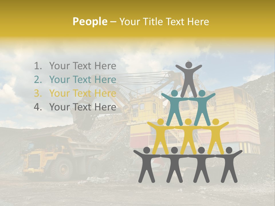Mine Dig Image PowerPoint Template
