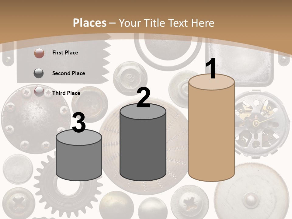 Rust Disc Cogwheel PowerPoint Template