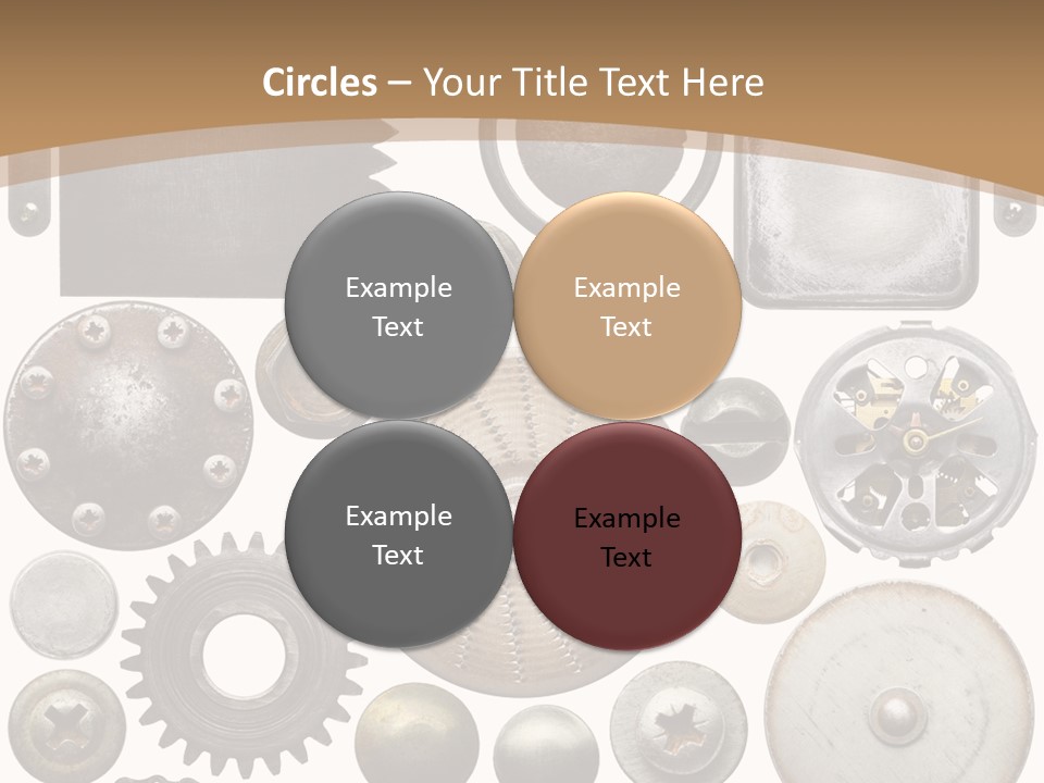 Rust Disc Cogwheel PowerPoint Template