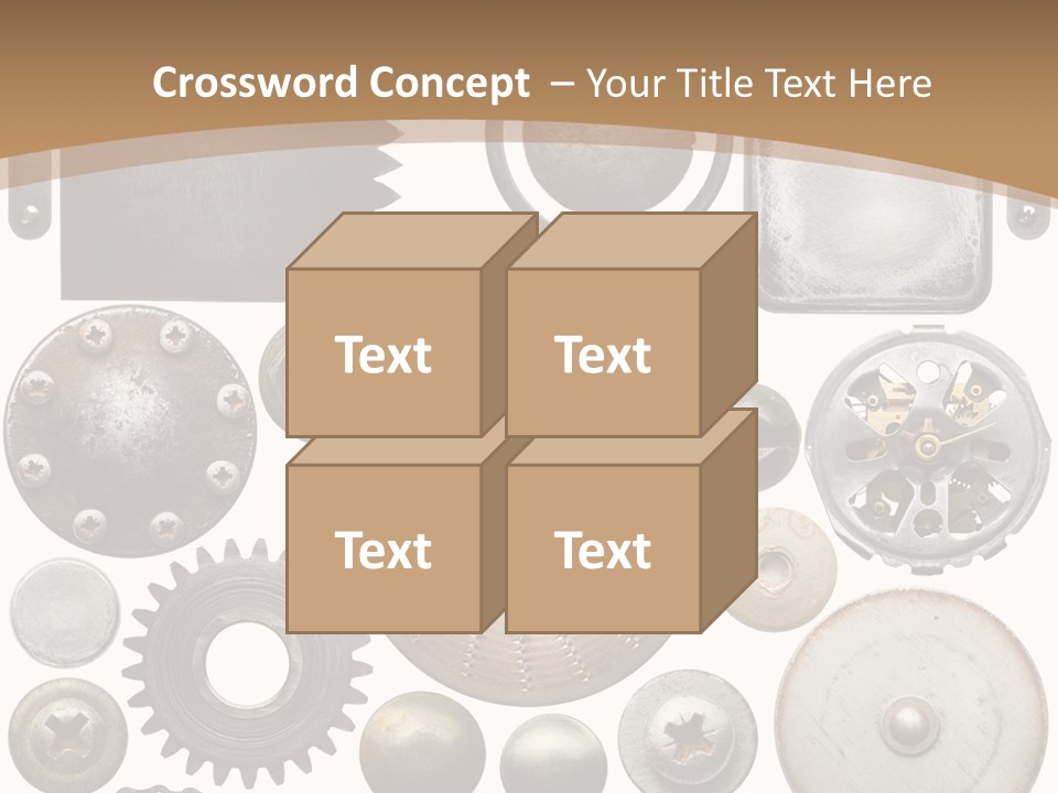 Rust Disc Cogwheel PowerPoint Template