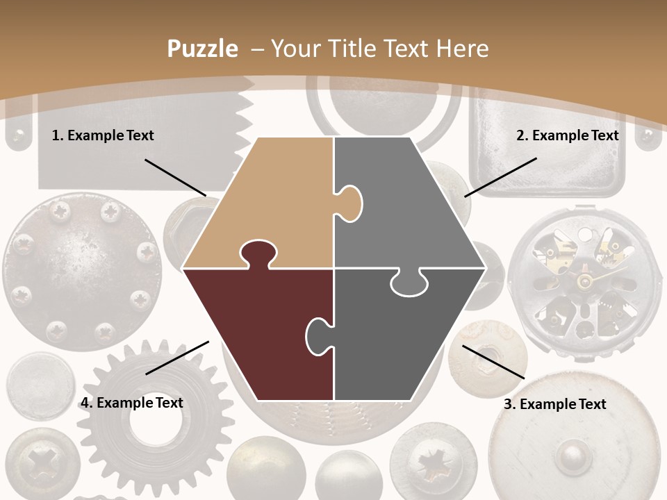 Rust Disc Cogwheel PowerPoint Template