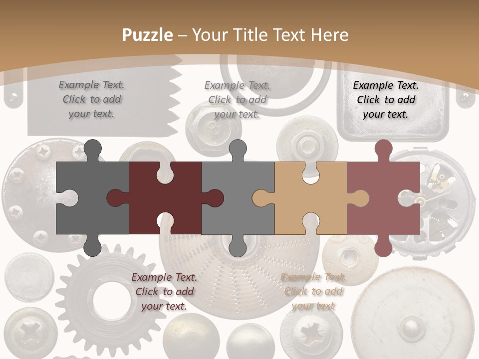 Rust Disc Cogwheel PowerPoint Template