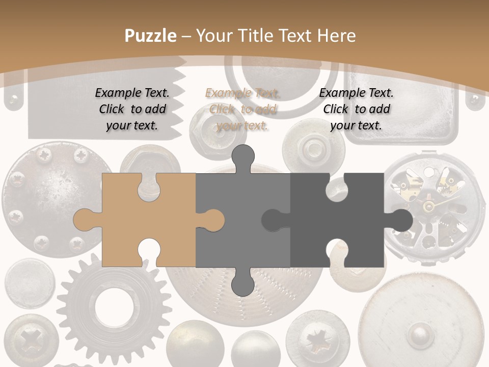 Rust Disc Cogwheel PowerPoint Template