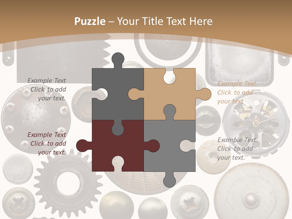 Rust Disc Cogwheel PowerPoint Template