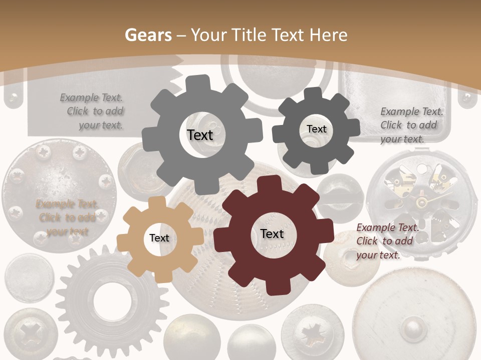 Rust Disc Cogwheel PowerPoint Template
