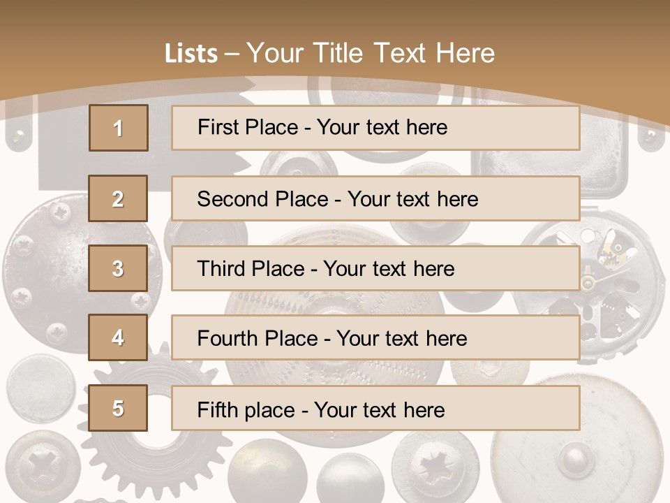 Rust Disc Cogwheel PowerPoint Template