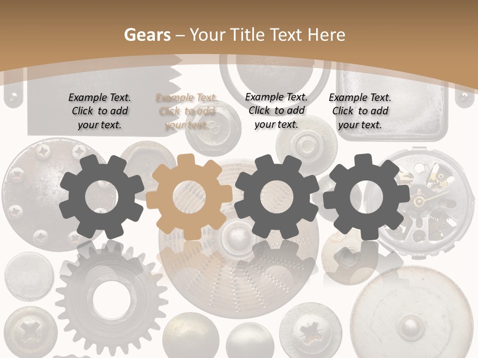 Rust Disc Cogwheel PowerPoint Template