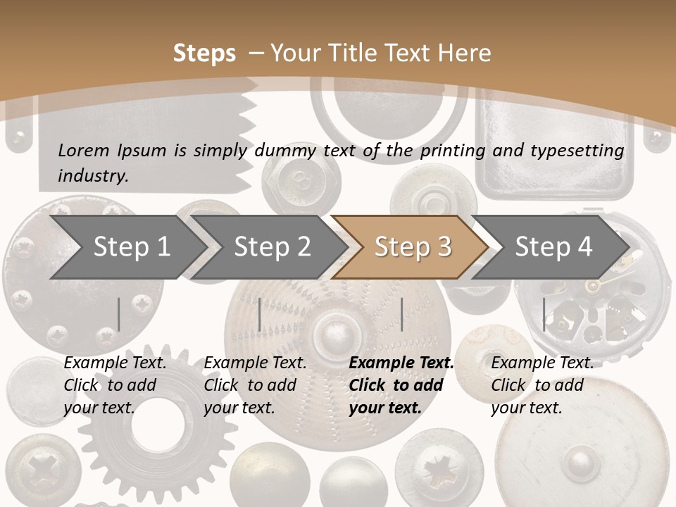 Rust Disc Cogwheel PowerPoint Template
