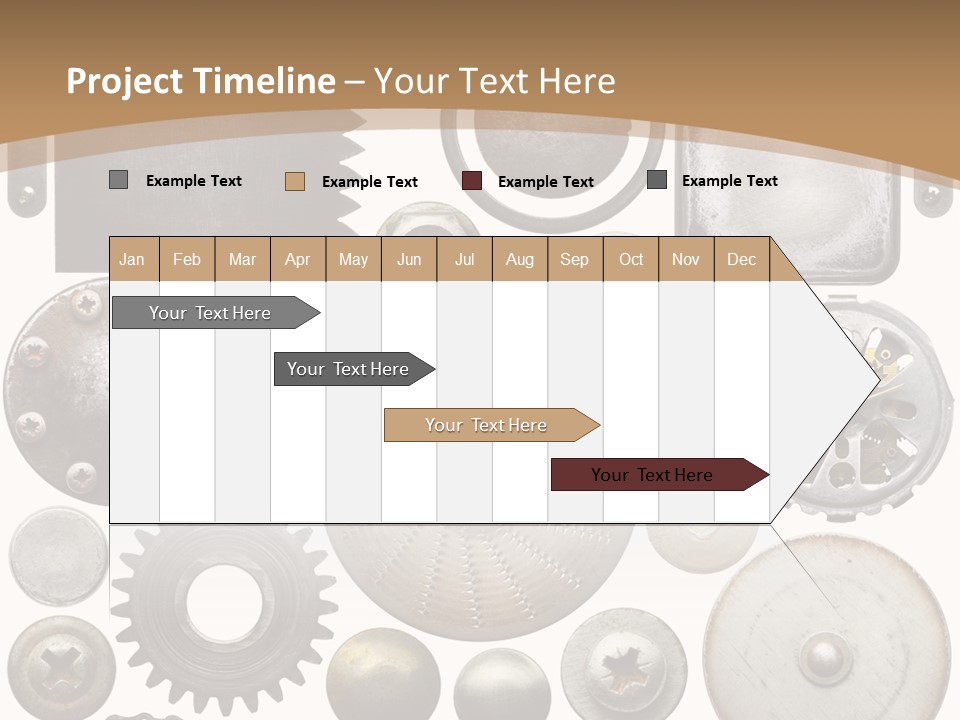 Rust Disc Cogwheel PowerPoint Template