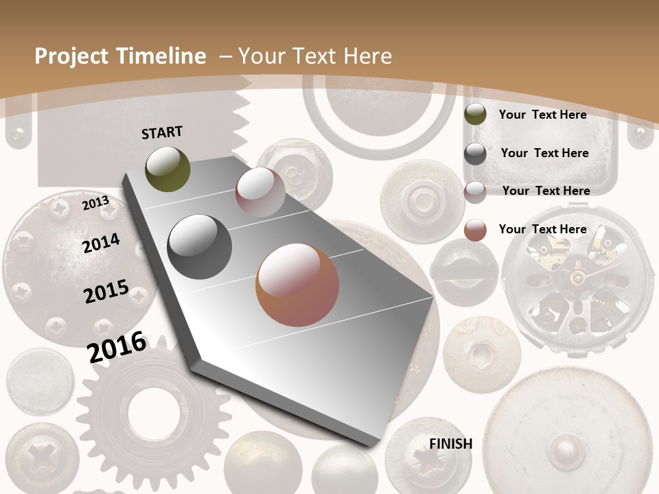 Rust Disc Cogwheel PowerPoint Template