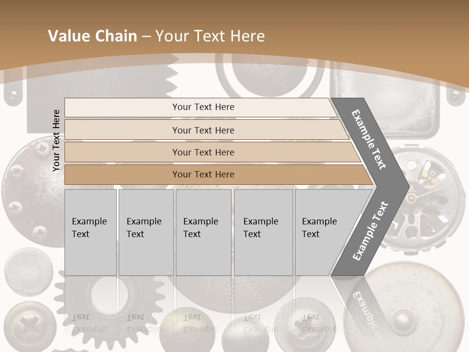 Rust Disc Cogwheel PowerPoint Template
