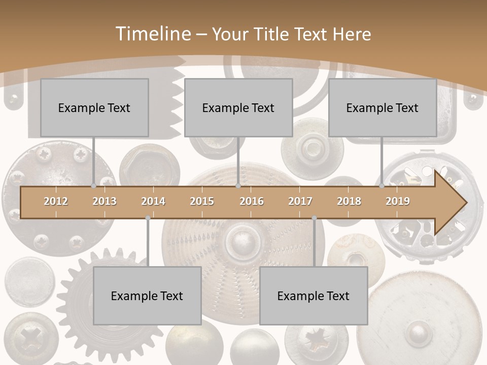 Rust Disc Cogwheel PowerPoint Template