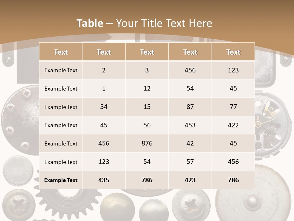 Rust Disc Cogwheel PowerPoint Template