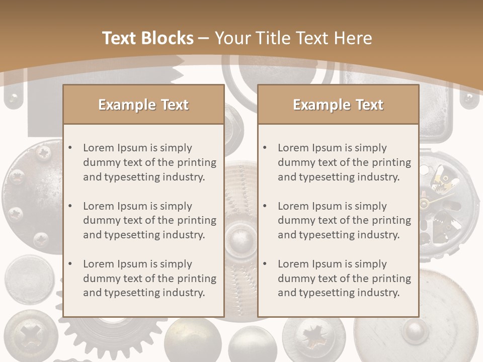 Rust Disc Cogwheel PowerPoint Template