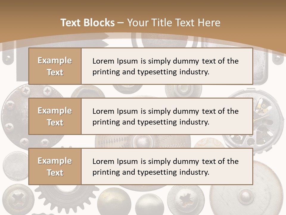 Rust Disc Cogwheel PowerPoint Template