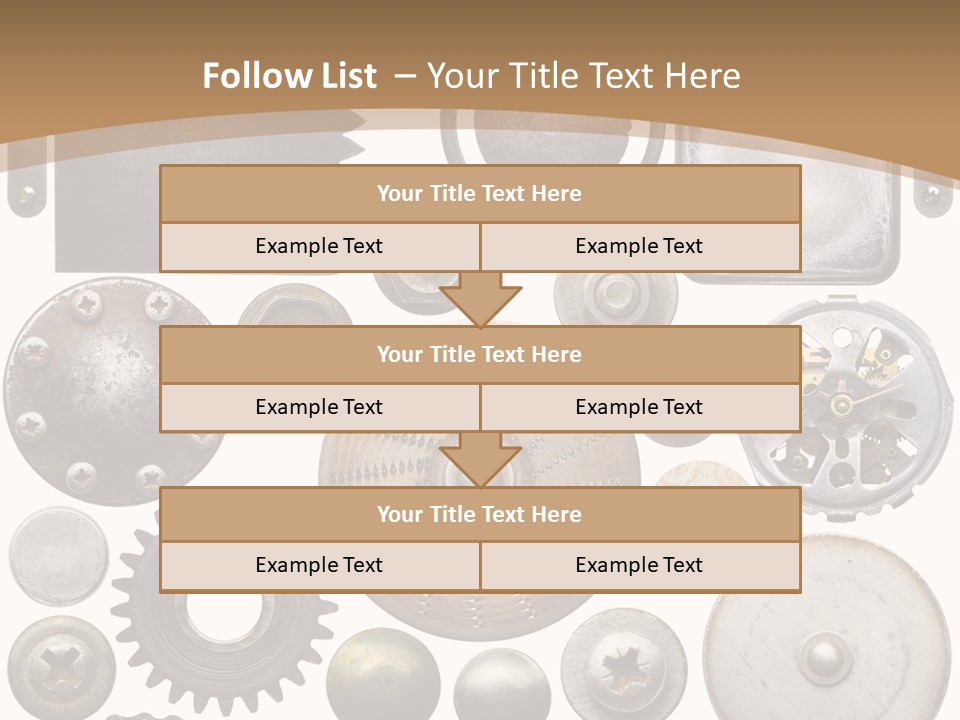 Rust Disc Cogwheel PowerPoint Template