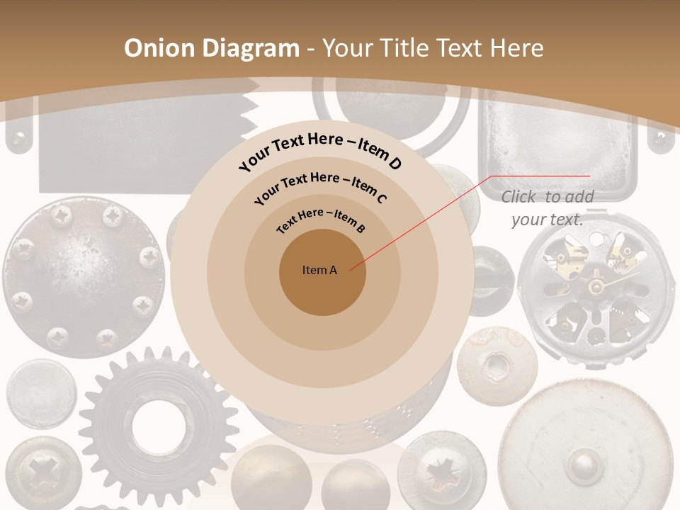 Rust Disc Cogwheel PowerPoint Template