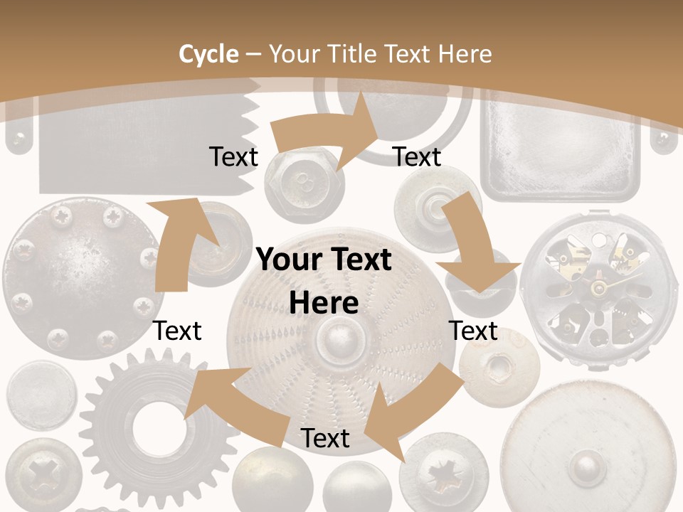 Rust Disc Cogwheel PowerPoint Template