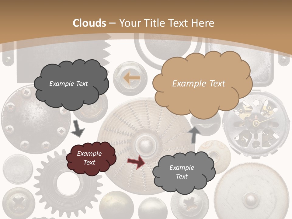 Rust Disc Cogwheel PowerPoint Template