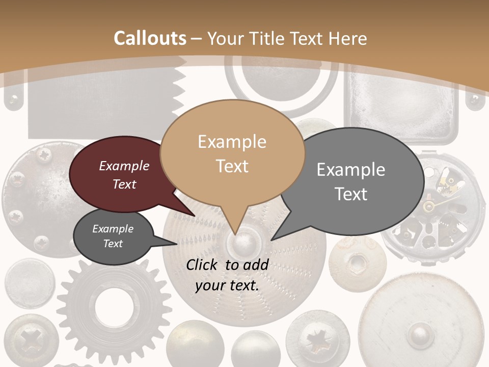 Rust Disc Cogwheel PowerPoint Template
