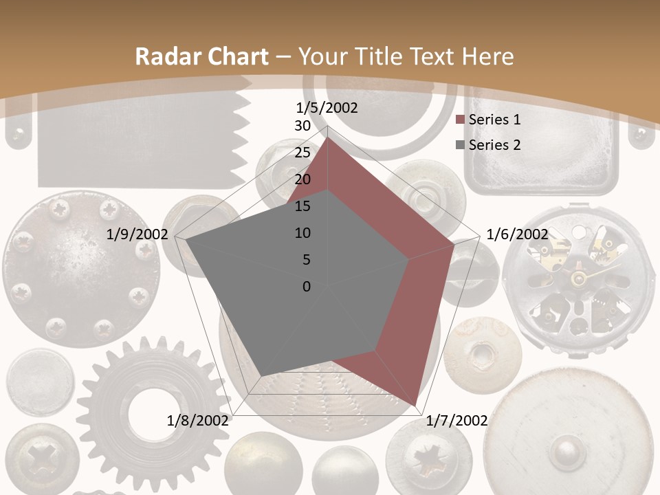 Rust Disc Cogwheel PowerPoint Template